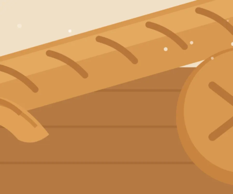 Croissant e pães do café da manhã